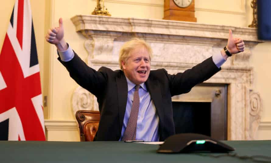 Boris Johnson in 10 Downing Street, London, 24 December 2020.
