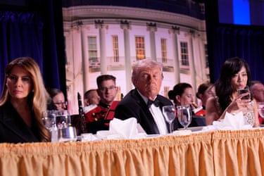 US President Donald Trump and First Lady Melania Trump at the White House Correspondents’ Association Dinner.