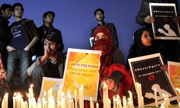 A candlelit vigil for victims of the Peshawar school attack.