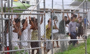 Asylum seekers at the Manus Island detention centre in Papua New Guinea