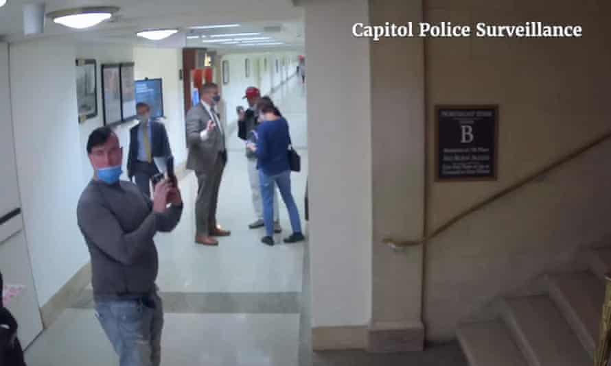Screenshot of the security camera video that was released to the January 6 committee.