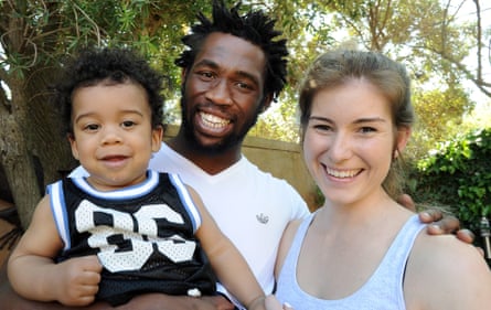 Siya Kolisi with his wife Rachel and their son Nicholas