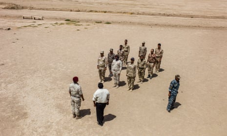 Iraqi Shia recruits in a training centre in the east of Baghdad in August 2014.
