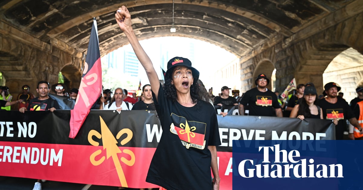 ‘Nothing to celebrate’: Invasion Day rallies draw thousands but participants divided on voice