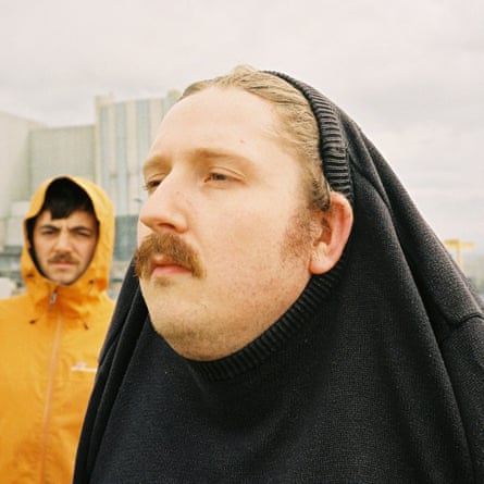 No joke … Law, left, and Sadler.