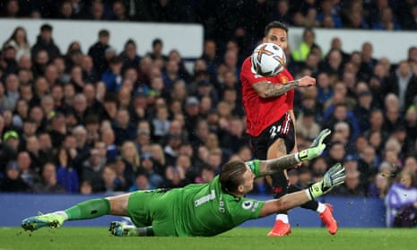 Manchester United's Antony scores their first goal
