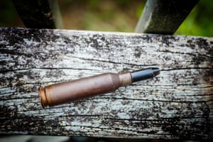 A large calibre bullet of the type that the New Zealand Department of Conservation (DOC) uses for euthanasing stranded whales that are beyond rescue.