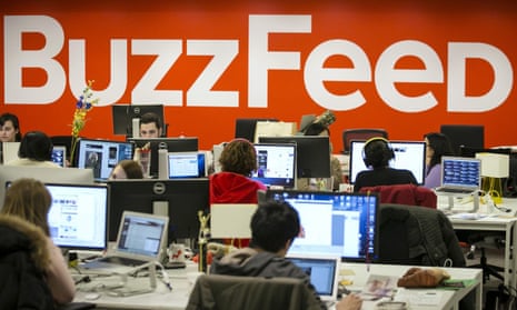 The newsroom at BuzzFeed, where 220 jobs are being cut across departments.