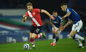 Stuart Armstrong breaks past Lucas Digne.