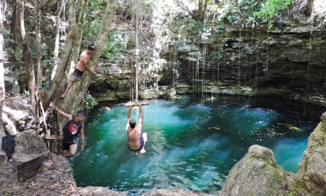 A giant sinkhole, or cenote, in Yucatán, Mexico.