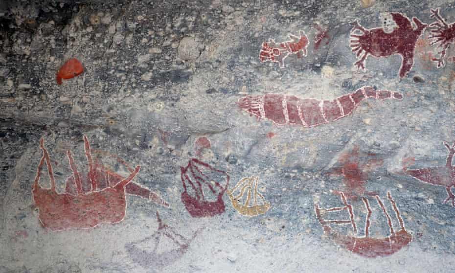 Aboriginal rock art including depictions of European ships and other boats on Stanley Island, far north Queensland