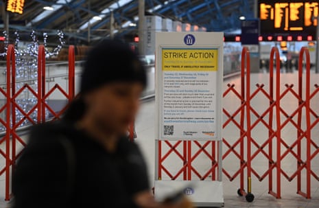 Platforms closed at Waterloo Station in London this morning due to the rail strike.
