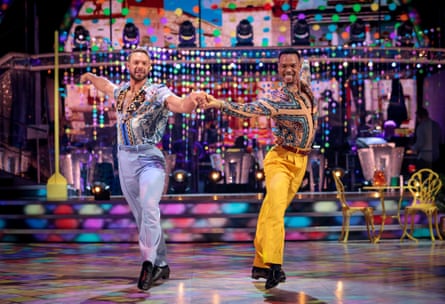 With John Whaite on Strictly. They formed the first all-male couple on the show.