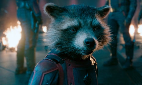 Rocket (voiced by Bradley Cooper) in Guardians of the Galaxy Vol 3.