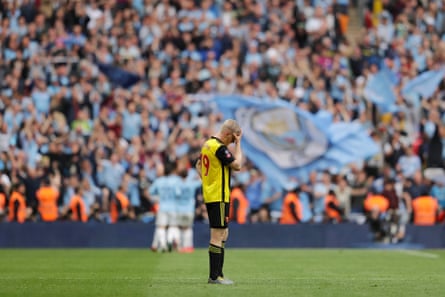 Will Hughes looks down at the pitch after the 2019 FA Cup final when his Watford team were thrashed 6-0 by Manchester City