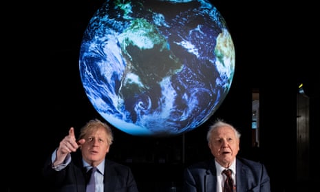 Boris Johnson and Sir David Attenborough at the launch of the next Cop26 climate summit last month