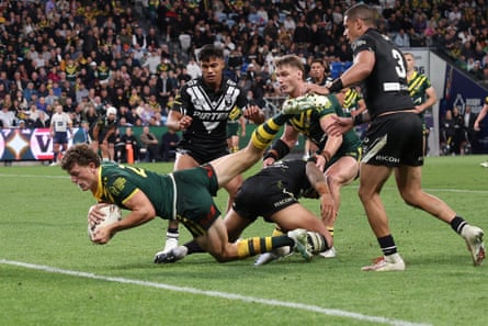 Jack Bostock scored three tries on Test debut for Australia in their win against New Zealand at Allianz Stadium