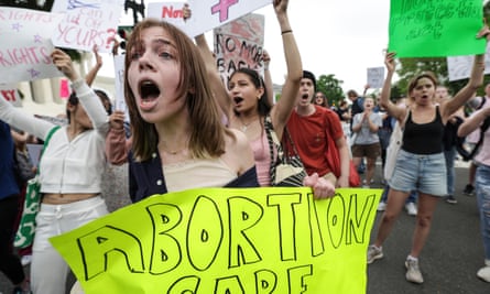 Abortion-rights advocates demonstrate in front of the US supreme court on Wednesday.