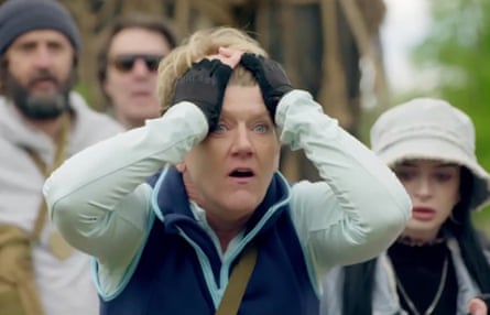 Clare Balding with her head in her hands