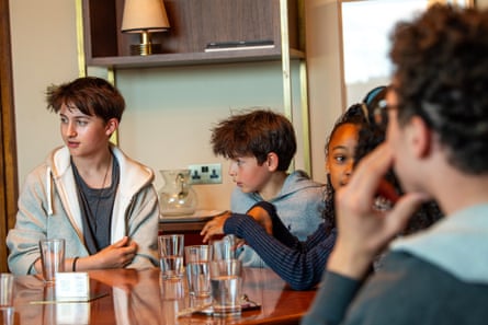 Students sitting around a table