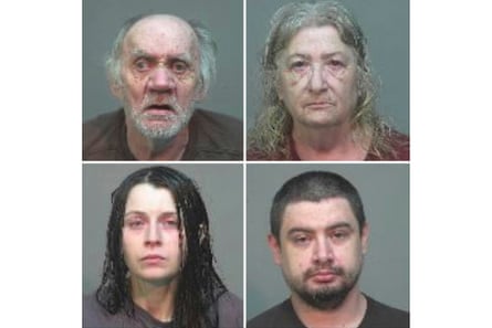 Booking images of four people