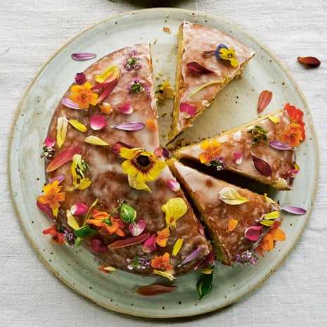 Lemon drizzle, pistachio and blood orange, egg-free date