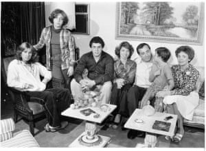 The Cuomo family, from left to right, Maria, 15, Madeline, 12, Andrew, 19, Margaret, 22, Mario Cuomo, Christopher, 7, and mother Matilda at their home in 1977.