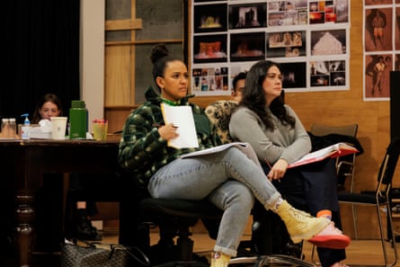 Zindzi Okenyo and Shari Sebbens in rehearsals for Is God Is at the Melbourne Theatre Company, Victoria, Australia in 2023