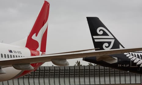 Qantas and Air New Zealand planes at Sydney airport