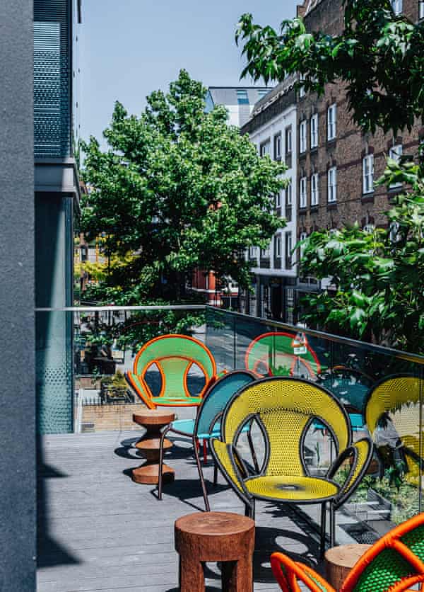 Airy and leafy … the bar terrace.