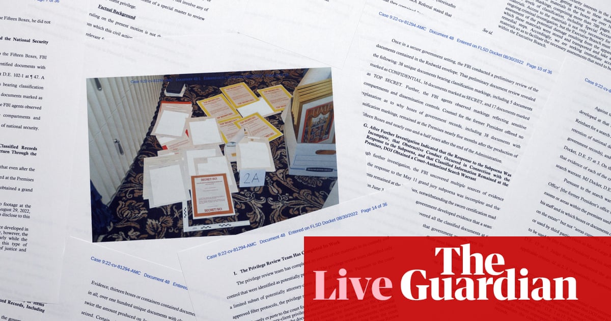 Pence documents discovery sparks scrutiny on US classification system – live