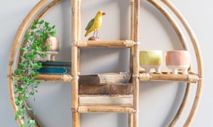 Bohus round cane wall shelf, £105, from Ian Snow