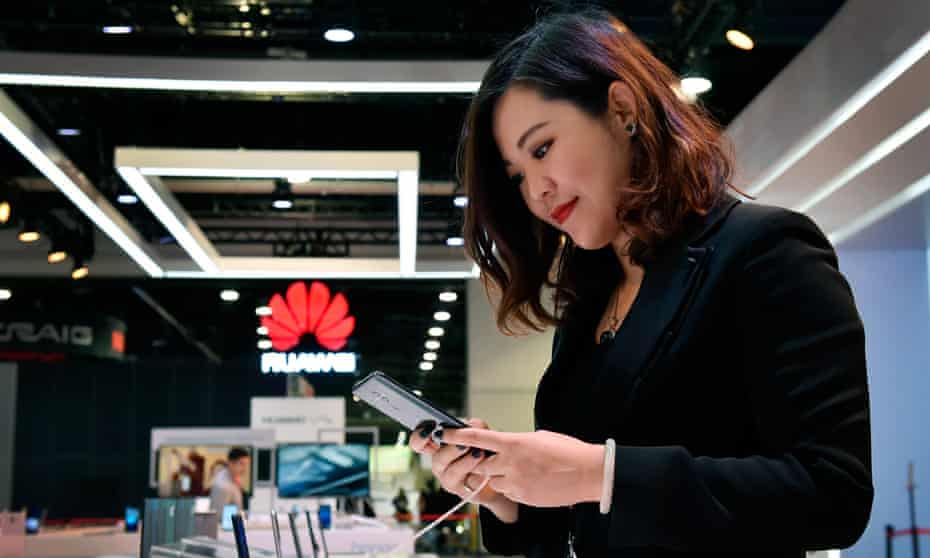 The Huawei stand at the this year’s CES consumer electronics show in Las Vegas.