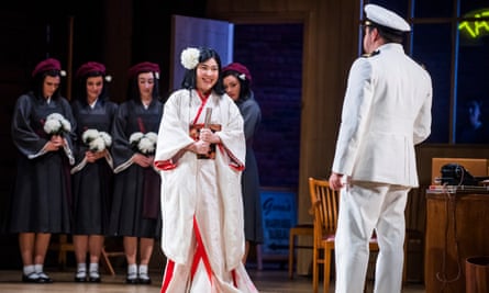 ‘Men pick out women from catalogues’.Karah Son as Cio-Cio San and Matteo Lippi as Lieutenant Pinkerton in Glyndebourne Touring Opera’s Madama Butterfly.