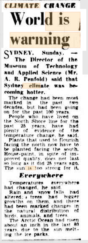 Excerpt from the Courier-Mail in 1950