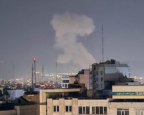 Smoke rises above Tehran after an Israeli airstrike