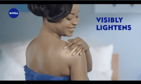 Screenshot from advert for Nivea body lotion.