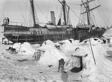 ‘Dogloo’ Kennels On The Ice, February, 1915‘Dogs all placed on shore, much to their delight. All hands engaged in building igloos, or as the sailors term them, “dogloos”, from ice blocks and snow.’ Frank Hurley
