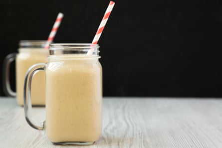 Banana and peanut butter smoothie with Marmite