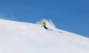 'I can barely look ahead to the primary snows to fall': why I really feel so alive after I ski | Come house to the slopes 2 Young man back country skiing in deep snow, powder snow.