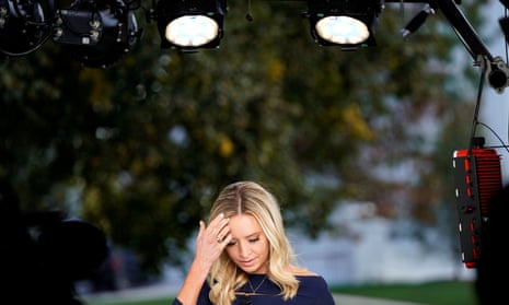 Kayleigh McEnany on Friday at the White House. No internal communications detailing precautions staff should take had been issued, a senior aide told Axios.