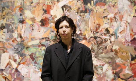 Cecily Brown in front of one of her canvases