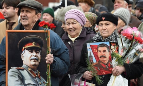 Russian Communist party supporters mark the anniversary of Joseph Stalin’s birth in Red Square.