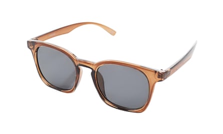 ASOS DESIGN retro round sunglasses in brown with smoke lens