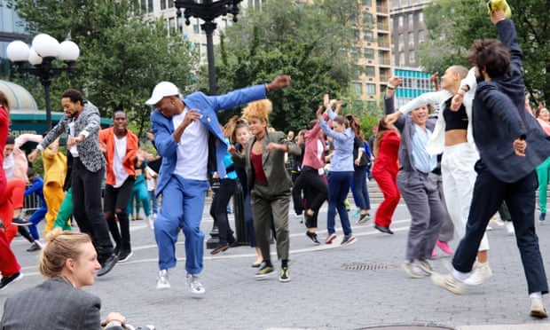 The Hillary Clinton flashmob: suits were sourced from thriftstores all over New York