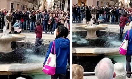 Climate activists in Italy used liquids to turn a famous 17th-century fountain black