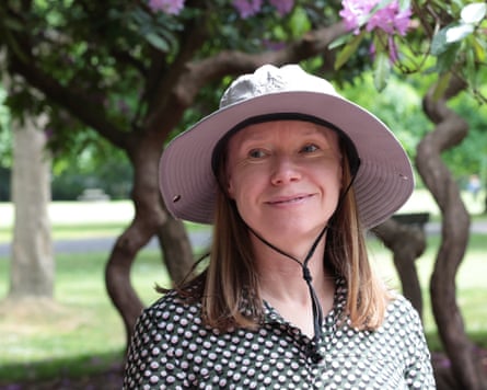 Jane Hoskyn wears a hat in a park in Southampton
