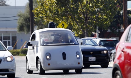 A Google self-driving car in Silicon Valley.