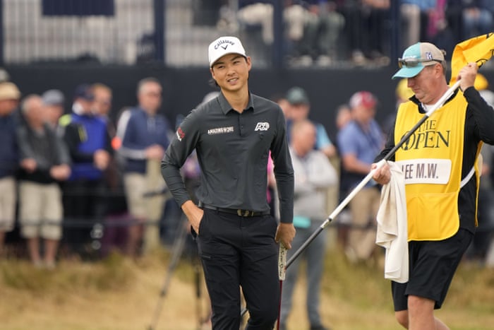 Min Woo Lee during the second round of the British Open golf championship at St Andrews, Scotland