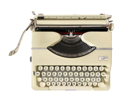 Portable Adler 1950s Tippa Typewriter in white